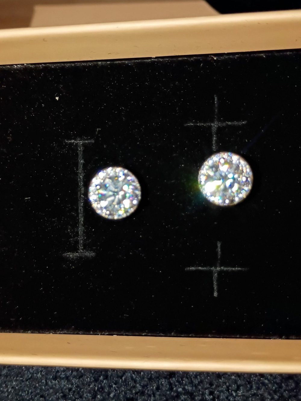 Clear Crystal Round Stud Earrings - Women Jewelry
